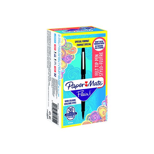 PaperMate Flair Felt Pen Black Pk36 image