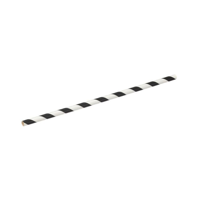 Go-Pak Paper Straw 200mm x 6mm Black/White Striped (Pack of 5000) D22033 image 3