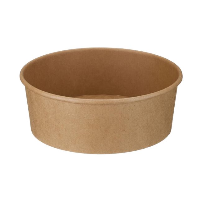 Go-Pak Round Kraft Bowl PE Lined 1300ml Kraft (Pack of 300) D48003 image 1