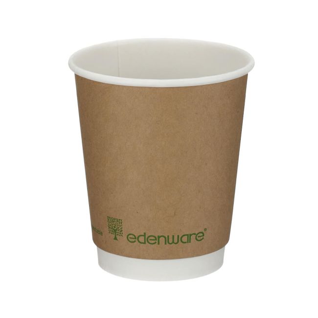 Go-Pak Double Wall Coffee Cup PLA Lined 8oz Kraft (Pack of 500) B04012 image 1