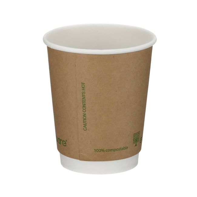 Go-Pak Double Wall Coffee Cup PLA Lined 8oz Kraft (Pack of 500) B04012 image 2