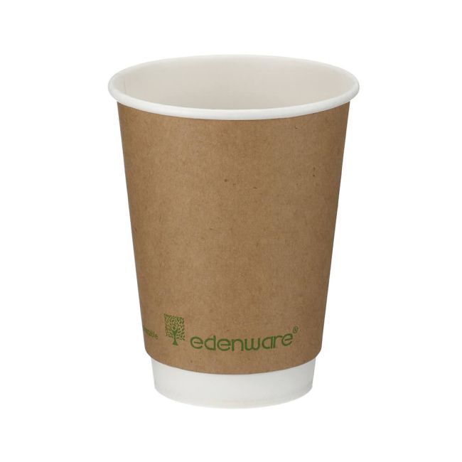 Go-Pak Double Wall Coffee Cup PLA Lined 12oz Kraft (Pack of 500) B04013 image 1