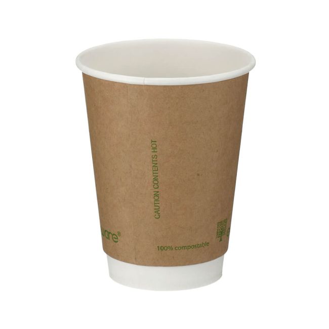 Go-Pak Double Wall Coffee Cup PLA Lined 12oz Kraft (Pack of 500) B04013 image 2