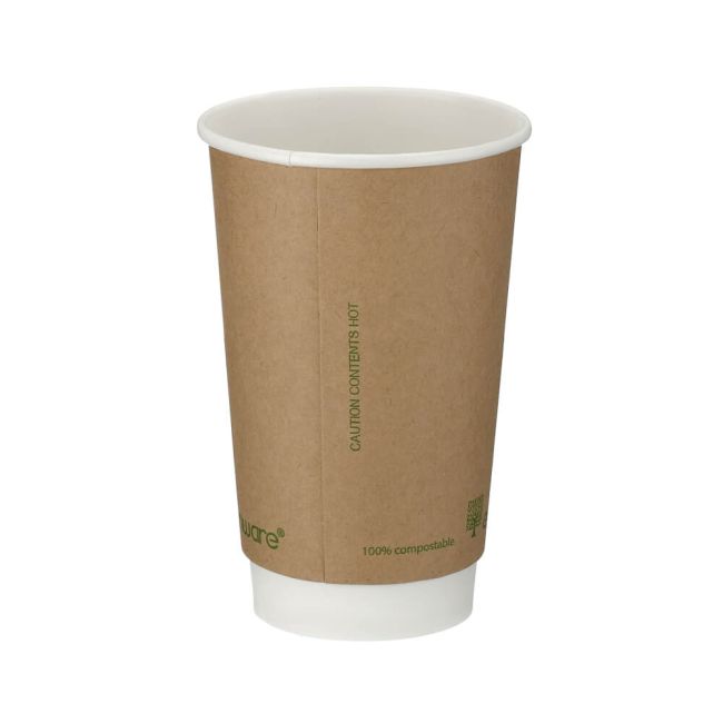Go-Pak Double Wall Coffee Cup PLA Lined 16oz Kraft (Pack of 500) B04014 image 2