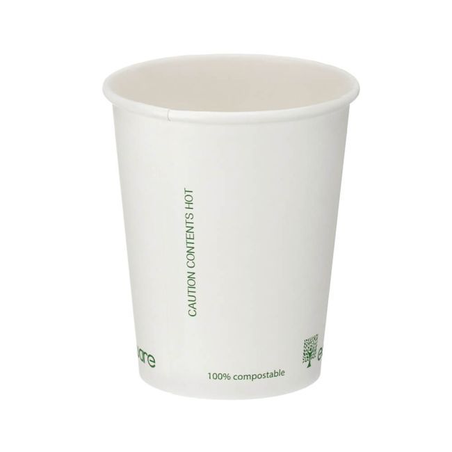 Go-Pak Single Wall Coffee Cup PLA Lined 8oz White (Pack of 1000) B01022 image 2