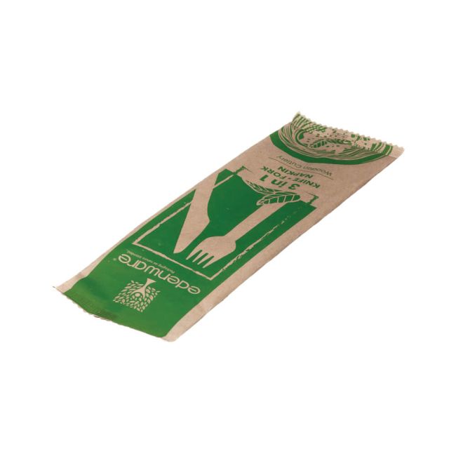 Go-Pak 3-in-1 Wooden Cutlery Meal Set (Pack of 500) G02011 image 3