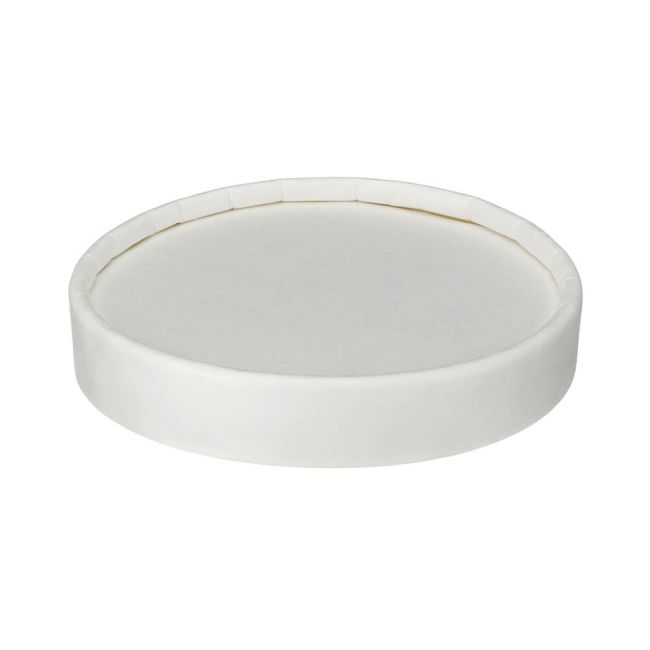 Go-Pak Soup Cup Lid PP Lined 8 to 12oz White (Pack of 500) D46012 image 1