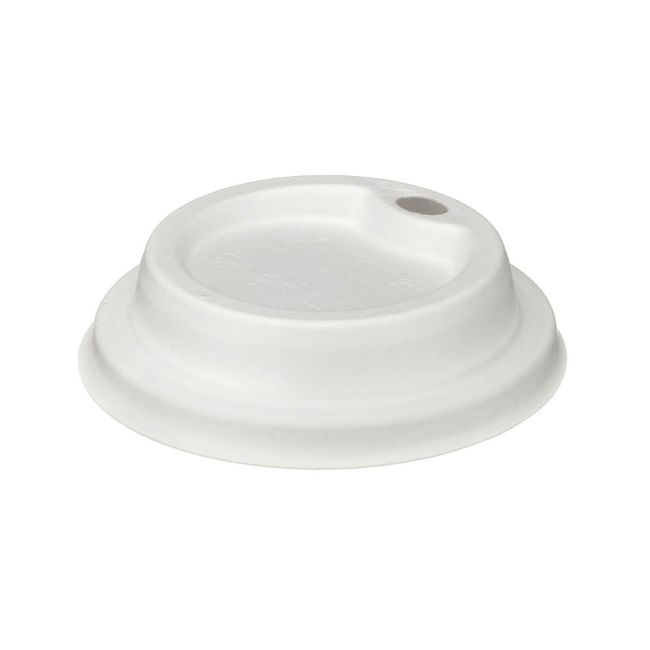 Go-Pak Moulded Fibre Coffee Cup Lid 8oz White (Pack of 1000) D06031 image 2
