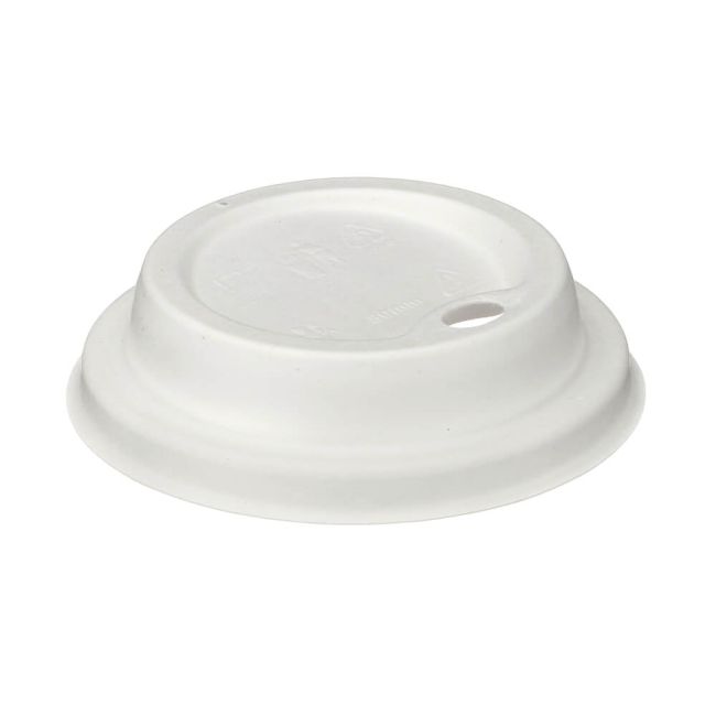 Go-Pak Moulded Fibre Coffee Cup Lid 8oz White (Pack of 1000) D06031 image 3