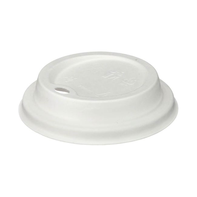 Go-Pak Moulded Fibre Coffee Cup Lid 12 to 16oz White (Pack of 1000) D06032 image 1
