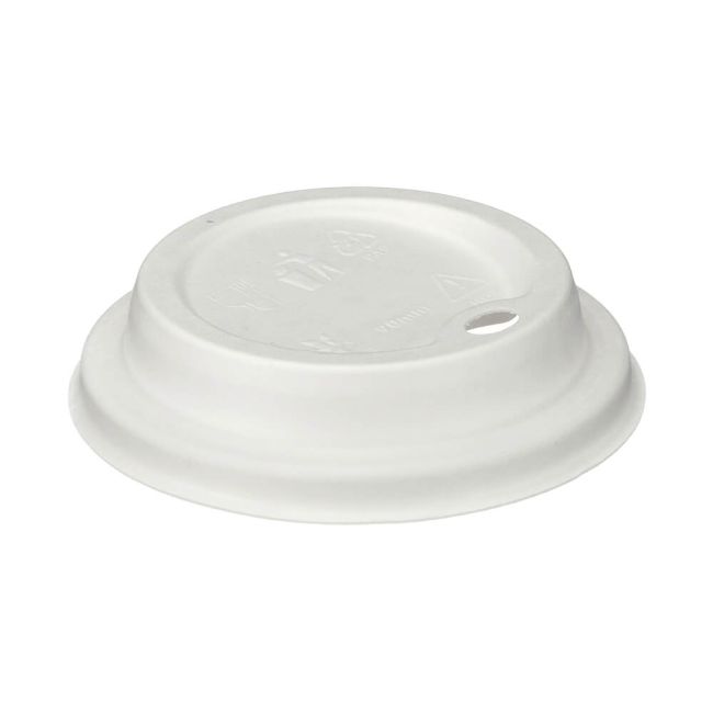 Go-Pak Moulded Fibre Coffee Cup Lid 12 to 16oz White (Pack of 1000) D06032 image 3