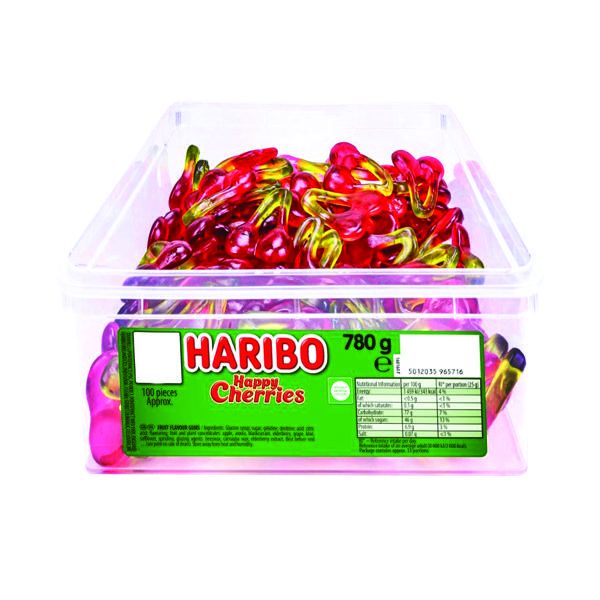 Haribo Giant Happy Cherries 100 Drum image