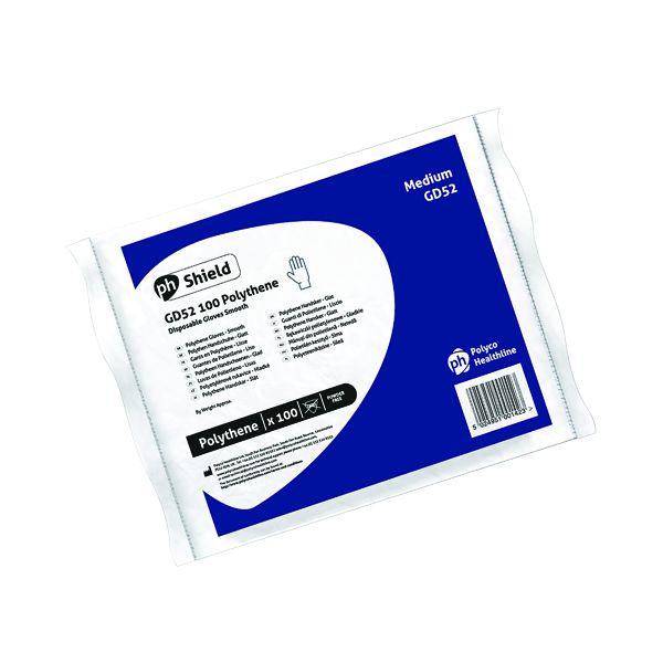 Shield Poly Gloves In Bag M 100 GD52 image