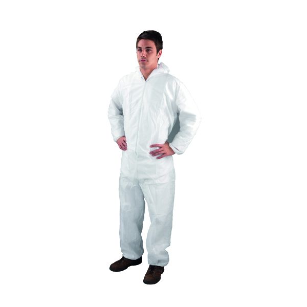 Single Use Non Woven M Coverall Wht image
