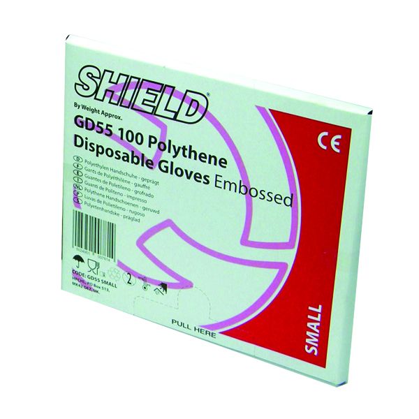 Shield Embossed Poly Gloves L Pk100 image
