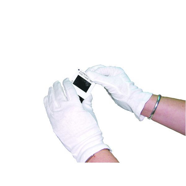 HPc Knitted Cotton Gloves M Wht Pk10 image