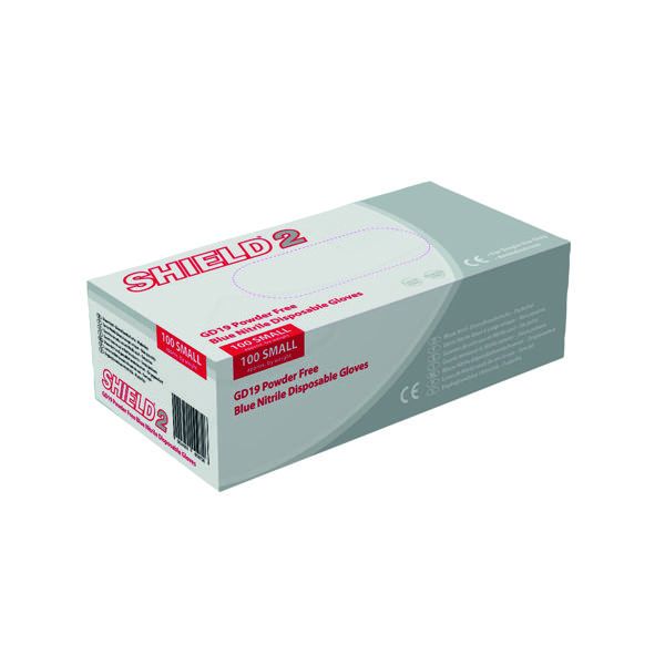 Shield Bl Pf Nitrile Gloves Xl Pk100 image