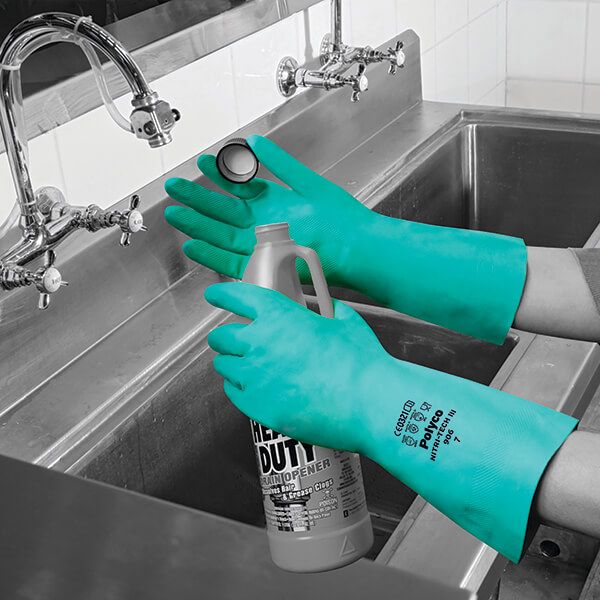 Polyco Nitri-Tech III Gloves Sz7 Grn image