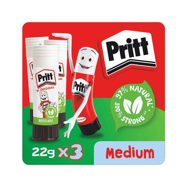 Pritt Stick Glue Stick 22g Pk3 image