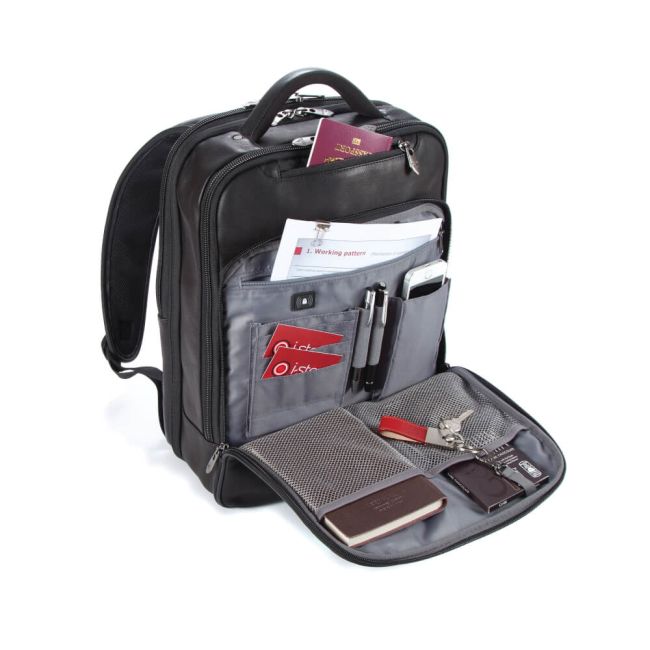 Falcon Laptop Backpack Full Grain Luxury Leather Black FI6705 image 3