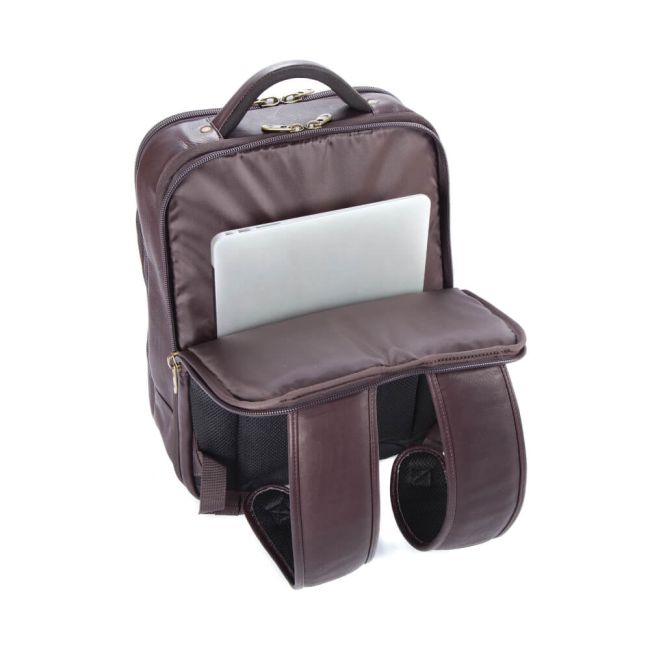 Falcon Laptop Backpack Full Grain Luxury Leather Brown FI6706 image 5
