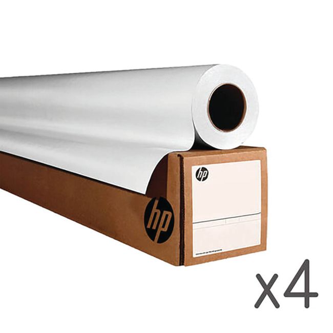 HP Bright White Inkjet Paper 610mmx45.7m 90gsm Bright White (Pack of 4) A6DE5A image 1