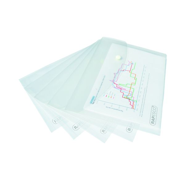 Rapesco Popper Wallet A5 Clear Pk5 image