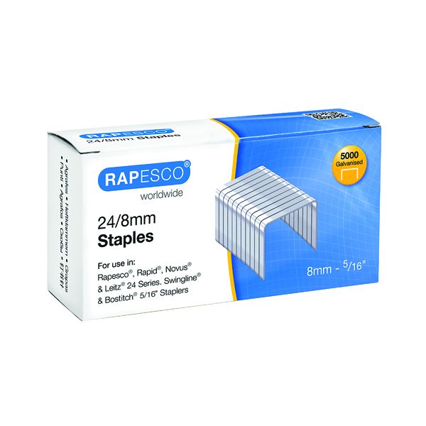 Rapesco No 24/8 Metal 8mm Staples image