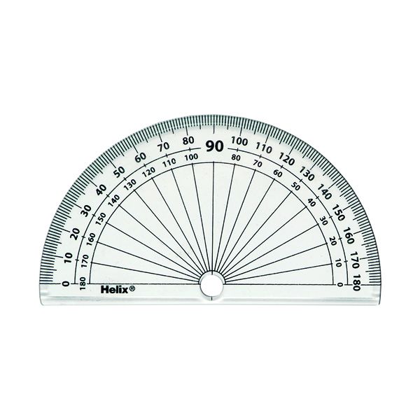 Helix 10cm 180D Protractor Clr Pk50 image