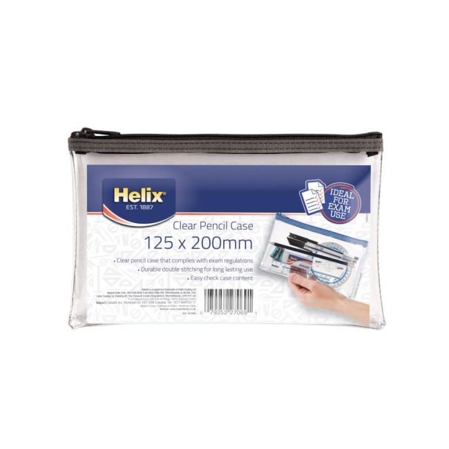 Helix 8x5 Inches PVC Pencil Case Clear (Pack of 12) X27069 image 2