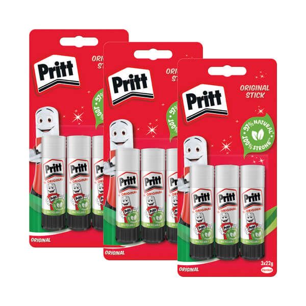 Pritt Stick Glue Stick 22g Pk9 3For2 image