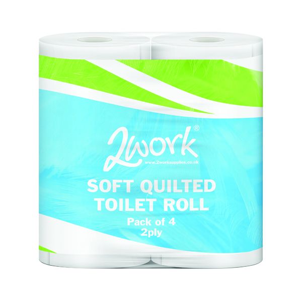 2Work Wht 2Ply Qltd Toilt Rl Pk40 image
