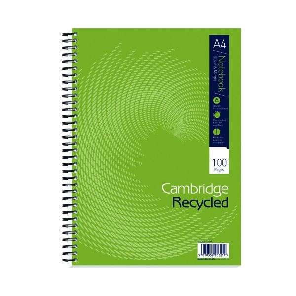 Cambridge Recycled Notebook A4 Pk5 image