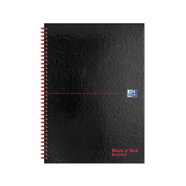 BlackNRed Hardback Wirebound Recycled Notebook A4 (Pack of 2) 400194990 image 1
