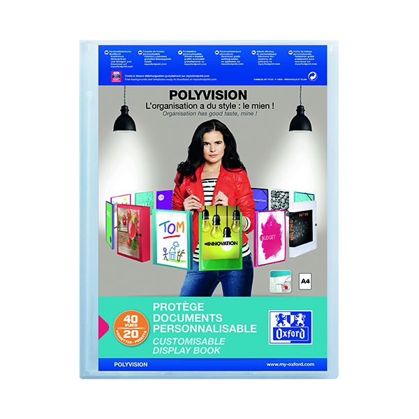 Oxford Display Bk 20Pkt A4 PP Clr image