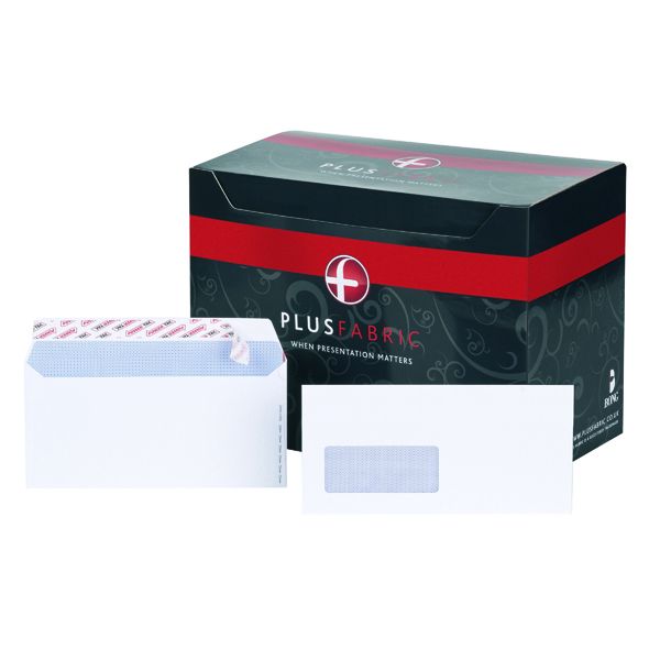 Plus Fabrc Wht Env Dl Wnd 100G Bx500 image
