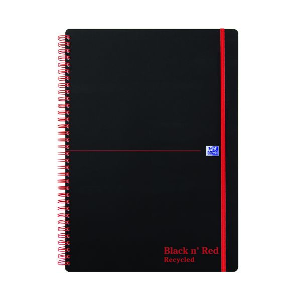 Black N Red Ruled Notebooks A4 Pk5 image