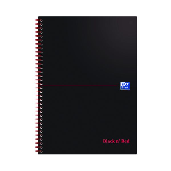 Black N Red A4 Sprl Ntbk 100Pg Pk10 image