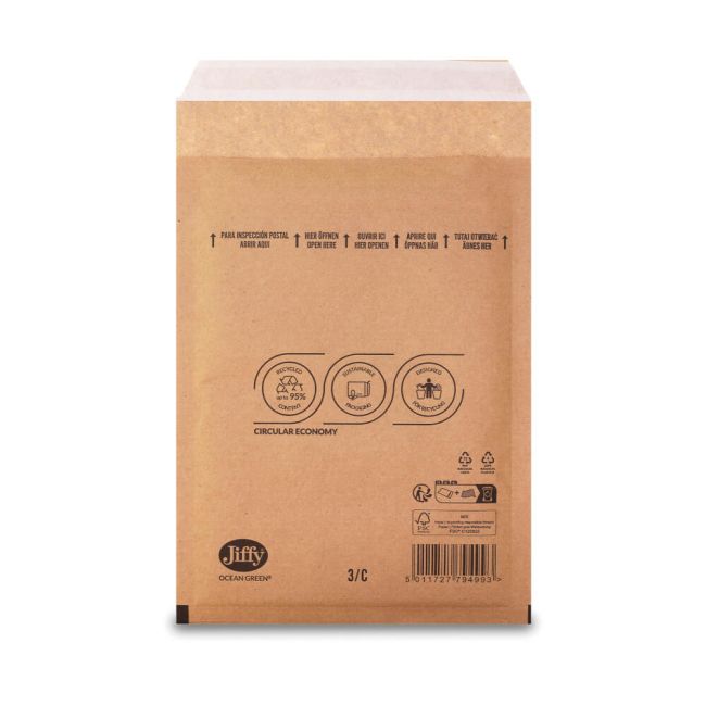 Jiffy Ocean Green Uncoated Mailers 3/C Brown (Pack of 100) MAKU18883 image 2