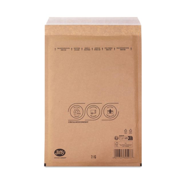 Jiffy Ocean Green Uncoated Mailers 7/G Brown (Pack of 100) MAKU18887 image 2