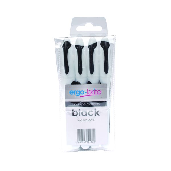 Ergo-Brite Drywipe Marker Blk Pk4 image