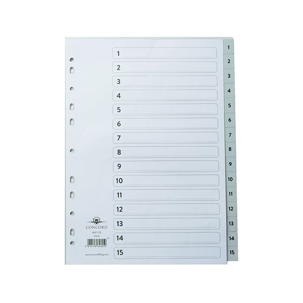 Concord Pvc Index A4 1 To 15 Grey image