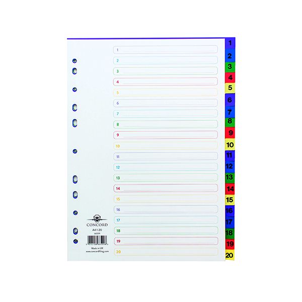 Concord M/Col Plast Index A4 1-20 image