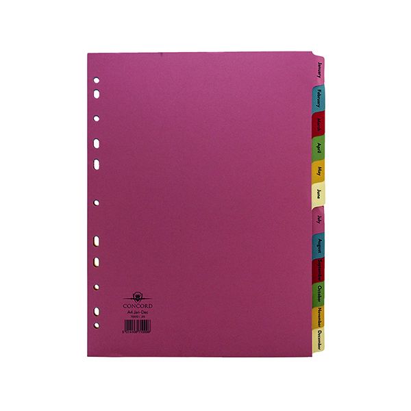 Concord A4 Jan-Dec Divider Multicol image