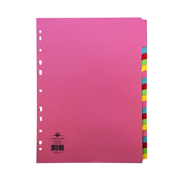 Concord Subject Divider A4 20 Part image