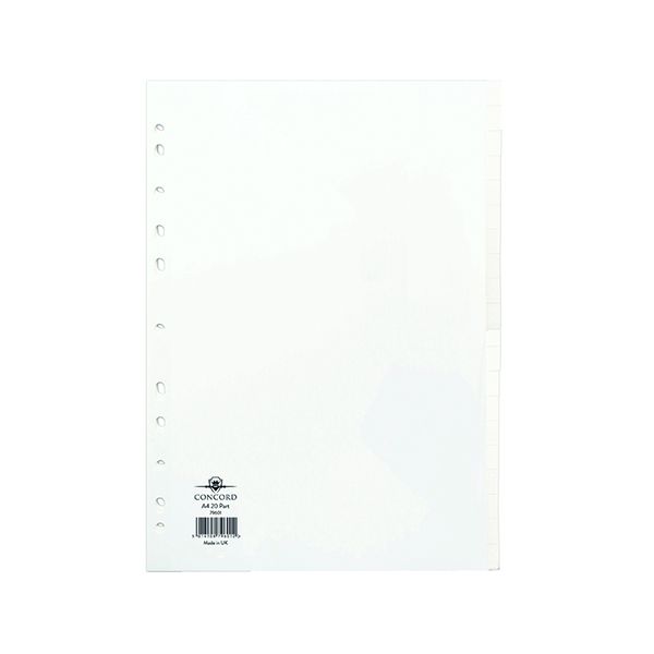 Concord Divider A4 20Part Wht 79601 image