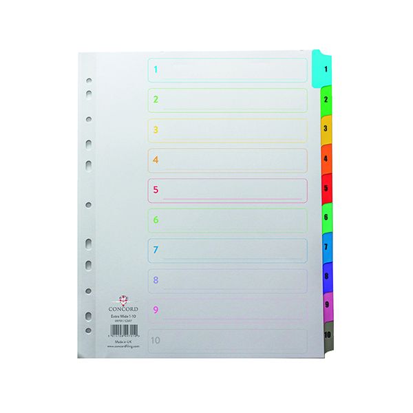 Concord Index 1-10 A4 Ast Col Tabs image