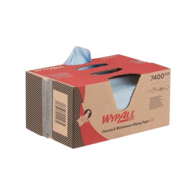 Wypall L20 General Clean Brag Box F2 280 Sheets 2-Ply Blue 7400 image 5