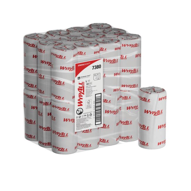Wypall L10 Light Duty Cleaning Paper Wipes White (Pack of 12) 7380 image 4