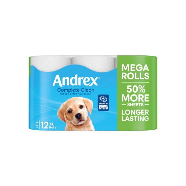 Andrex Complete Clean Mega Toilet Roll 2-Ply 290 Sheets Per Roll (Pack of 12) 4982014 image 1